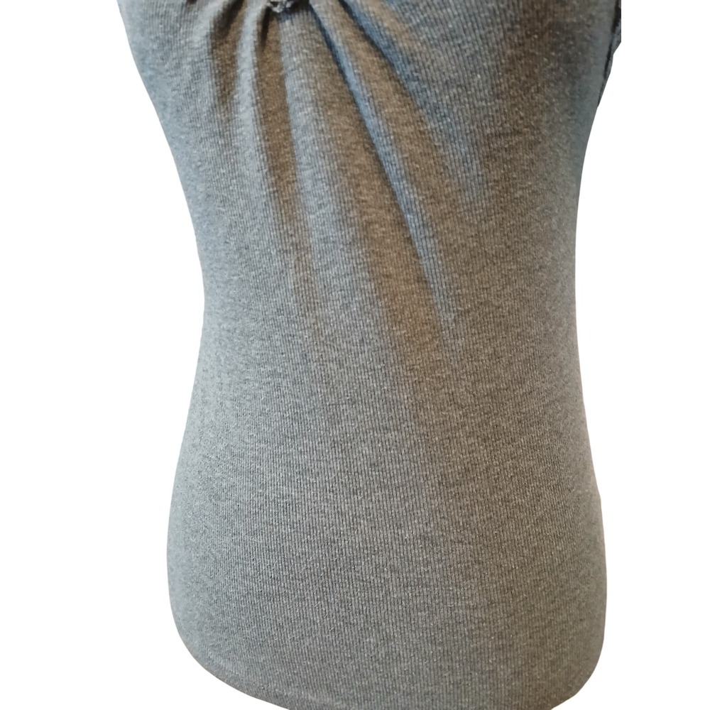 Vtg Worthington Stretch Womens Medium Gray Ribbed Lace Trim Camisole Medium y2k - Picture 2 of 10